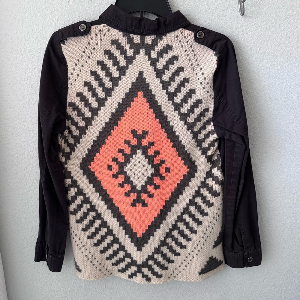 Mine Black Utility Jacket With Patterned Sleeves - image 4